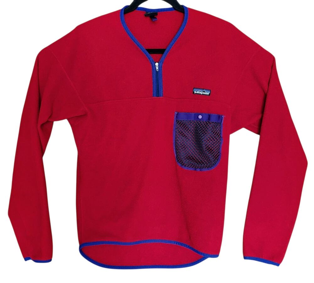Patagonia Women's Vintage 90s Capilene Kayak Fleece Half Zip Pullover Red Sz M